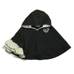 Million Polkadots Girls Gray Poncho size: 4-5T